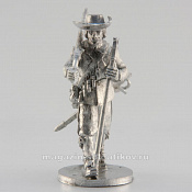 Сборная миниатюра из металла Мушкетёр, идущий, 28 мм, Аванпост - фото
