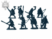 фигурки из пластика Кроманьонцы, 54 мм ( 8 шт, цвет -синий, б/к), Воины и битвы - фото