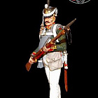 Сборная миниатюра из металла Унтер-офицер лейб гвардии Семёновского полка 1812 г, 1:30, Оловянный парад