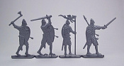 Солдатики из пластика Войско Гарольда Годвинсона, дополнительный набор (4 шт, серебристый) 52 мм, Солдатики ЛАД - фото