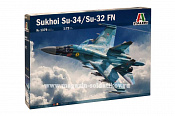 Сборная модель из пластика ИТ Самолет SUKHOI Su-34 / Su-32 FN (1:72) Italeri - фото