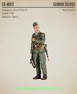 Сборная миниатюра из смолы CR 48013 Немецкий солдат, Вторая мировая война 1:48, Corsar Rex