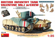 Сборная модель из пластика Британский пехотный танк Валентайн Мк.I MiniArt (1/35) - фото