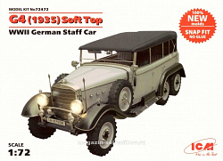 Сборная модель из пластика Немецкий автомобиль G4 образца 1935 г. с тентом IIМВ (1/72) ICM