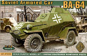 Сборная модель из пластика БА-64 Советский легкий бронеавтомобиль АСЕ (1/72) - фото