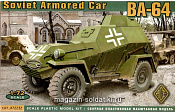Сборная модель из пластика БА-64 Советский легкий бронеавтомобиль АСЕ (1/72) - фото