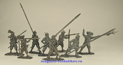 Фигурки из металла Набор солдатиков «Пешие шведы», 30-ти летняя война, 40 мм, Три богатыря
