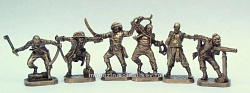 Солдатики из пластика Пираты (латунь) 6 шт, 40 мм, Солдатики Публия