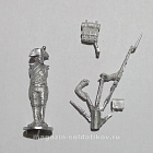 Сборная миниатюра из металла Фузилер заряжающий, в шляпе («скусить патрон») Франция, 1802-1806 гг, 28 мм, Аванпост
