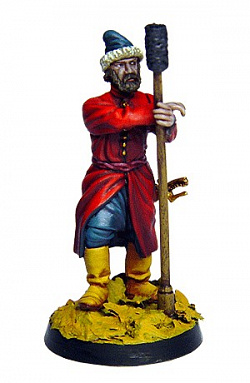 Сборная миниатюра из металла Московский пушкарь. 2-я половина XVII век (40 мм) Драбант
