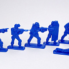 Солдатики из пластика СОБР, набор из 8 фигур (синий) 1:32, ИТАЛМАС