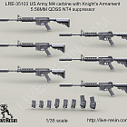 Аксессуары из смолы Карабин армии США M4 с глушителем Knight's Armament 5.56MM QDSS NT4, 1:35, Live Resin