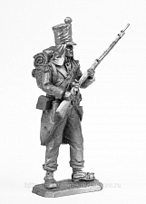 Миниатюра из олова 724 РТ Стрелок 1 полка легкой пехоты 1809 год, 54 мм, Ратник - фото