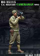 Сборная миниатюра из смолы US Cameraman WW2 (1/35), Bravo 6 - фото