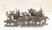 Князь Асыка и его люди (6 шт., пластик, бронза), 54 мм, Воины и битвы - фото