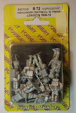 Фигурки из металла Центральная рота хайлендеров в тартановых брюках заряжает 1806-15, 28 mm Foundry - фото