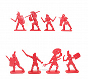 Солдатики из пластика Гладиаторы, набор №1 (8 шт, красный) 52 мм, Солдатики ЛАД - фото