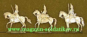 Миниатюра из металла Русские конные гренадеры 1760 г, Семилетняя война, 30 мм, Berliner Zinnfiguren - фото