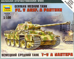 Сборная модель из пластика Немецкий танк «Пантера» (1/100) Звезда