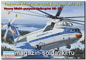 Сборная модель из пластика Многоцелевой вертолёт Ми-26 Аэрофлот/Ютэйр (1/144) Восточный экспресс - фото