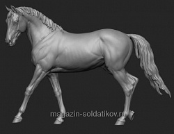 Сборная миниатюра из смолы Лошадь №21 54 мм, Chronos miniatures