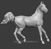 Сборная миниатюра из смолы Лошадь №20 - Мустанг, 54 мм, Chronos miniatures - фото