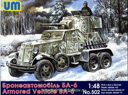 Сборная модель из пластика БА-6 Советский бронеавтомобиль UM (1/48)