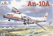 Сборная модель из пластика Ан-10А пассажирский самолет Amodel (1/72) - фото