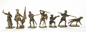 Солдатики из металла Конкистадоры (наб. 7 шт,) 40 мм, Бронзовая коллекция - фото
