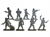Солдатики из пластика Банда Атамана Зелёного (8 шт, серебряный) 54 мм, Воины и битвы - фото