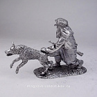 Миниатюра из олова 193 РТ Пограничник с собакой 54 мм, Ратник