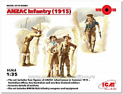 Сборные фигуры из смолы Пехота АНЗАК (1915 г.), (4 фигуры) (1/35) ICM - фото