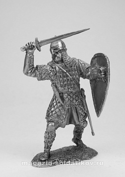 Миниатюра из олова Знатный дружинник Новгородского княжества, 54 мм, Солдатики Публия