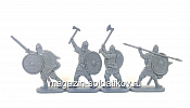 Солдатики из пластика Доп. Викинги. Дружина ярла (4 шт, серый) 52 мм, Солдатики ЛАД - фото