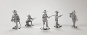 Сборные фигуры из металла Дикий Запад, набор №4 (5 фигур) 28 мм, Figures from Leon - фото