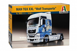 Сборная модель из пластика ИТ Грузовик MAN TGX XXL «WOLF TRANSPORTE» (1/24) Italeri