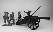 Фигурки из металла Набор солдатиков «Шведская пушка с расчетом», 30-ти летняя война, 40 мм, Три богатыря - фото