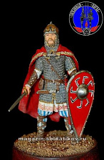 Сборная миниатюра из металла Князь Святослав X век, 1:30, Оловянный парад - фото