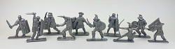 Солдатики из пластика Последняя битва, набор из 10 фигур (серебристый) 1:32, ИТАЛМАС