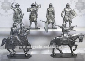 Солдатики из пластика Барон Манфре и его люди, 54 мм (6 шт, цвет-серебряный, в коробке) Воины и битвы - фото