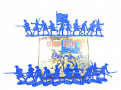 Солдатики из пластика Игровой состав набора: Пехота армии Карла XII (8+12 шт, синий) 52 мм, Солдатики ЛАД - фото
