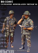 Сборная миниатюра из смолы U.S. Infantry Officer & RTO, Vietnam '68, (1/35), Bravo 6 - фото