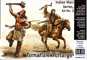 Сборные фигуры из пластика MB 35192 Апачи. Атака с томагавками, индейские войны, набор №2 (1/35) Master Box - фото