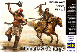 Сборные фигуры из пластика MB 35192 Апачи. Атака с томагавками, индейские войны, набор №2 (1/35) Master Box