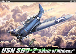 Сборная модель из пластика Самолет USN SBD-2 «Midway» 1:48 Академия