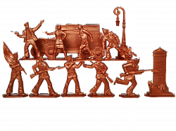 Солдатики из пластика Матросы, 54 мм ( 9+3 шт, цвет-медный, в кор), Воины и битвы