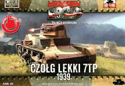 Сборная модель из пластика Польский легкий танк 7TP + журнал, 1:72, First to Fight