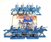 Солдатики из пластика Игровой состав набора: Конница армии Карла XII (4+6 шт, голубой металлик) 52 мм, Солдатики ЛАД - фото