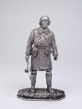 Миниатюра из олова 072 РТ Старший лейтенант КА в полушубке, 54 мм, Ратник - фото