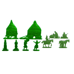 Солдатики из пластика Половецкий стан, Полный комплект (10 шт, зелёный цвет, в кор), Воины и битвы